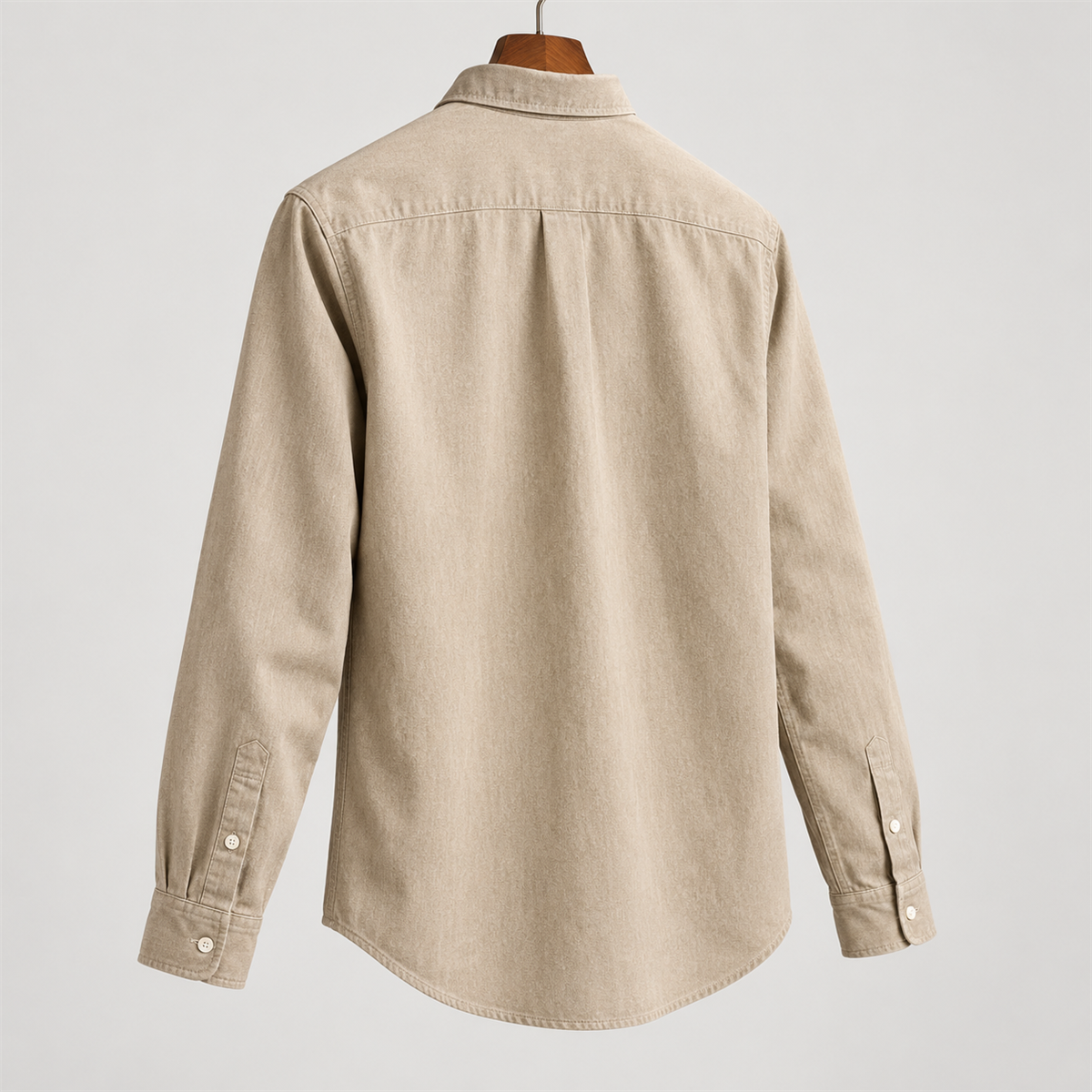 Mens Long-Sleeve Button-Front Shirt detail - desc-09-detail-back-hem