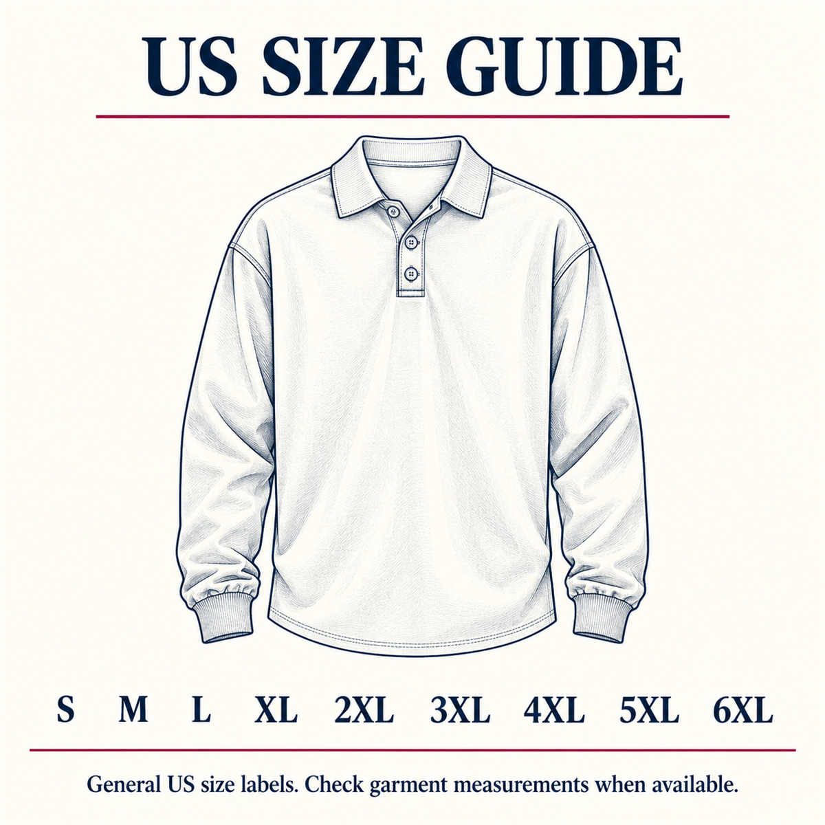 Mens Long-Sleeve Polo Pullover detail - desc-10-us-size-guide