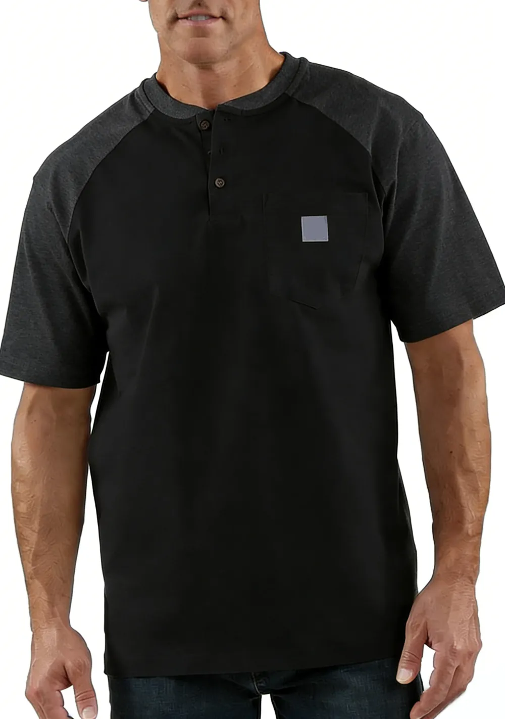 Men's color-blocked short-sleeved shirt