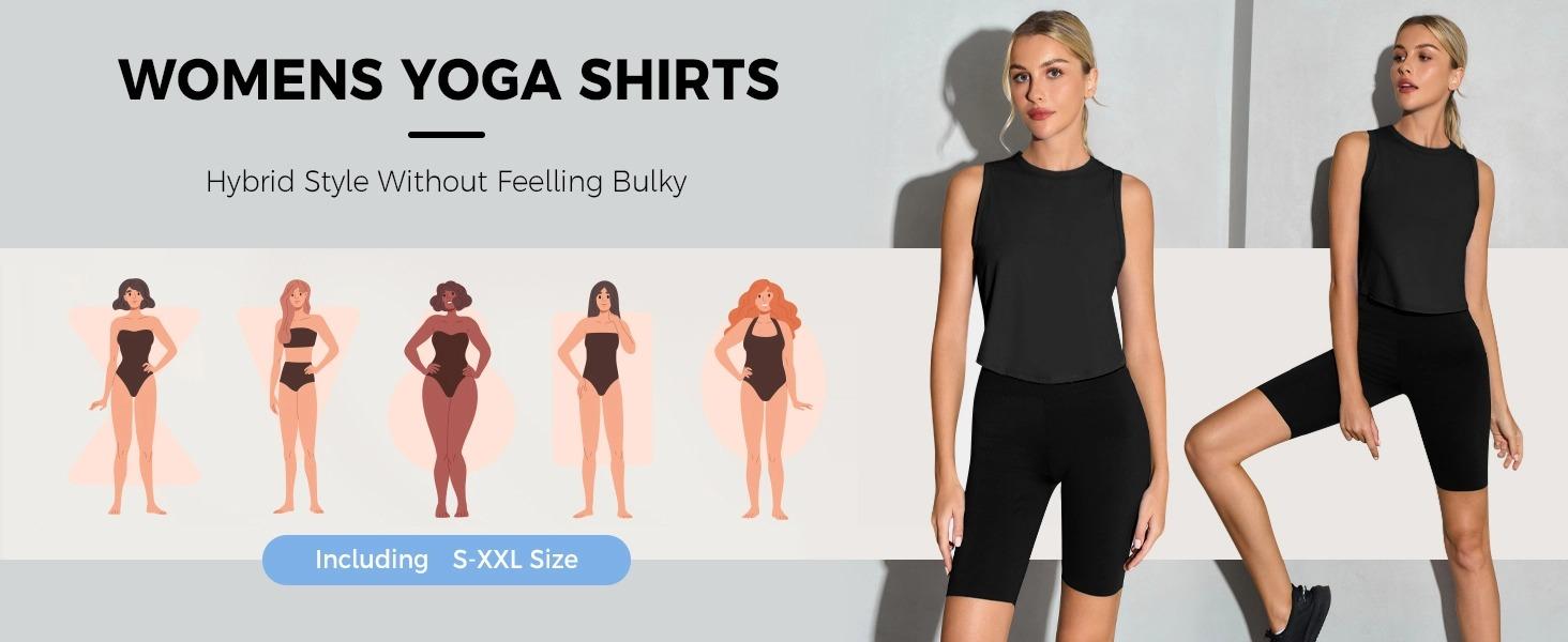 Fisoew Womens Workout Cropped Tank Tops Racerback Sleeveless Crewneck Running Yoga Active Shirts