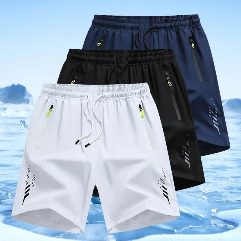  Men's Quick-Dry Athletic Shorts with Zipper Pockets – Lightweight Performance Workout Shorts