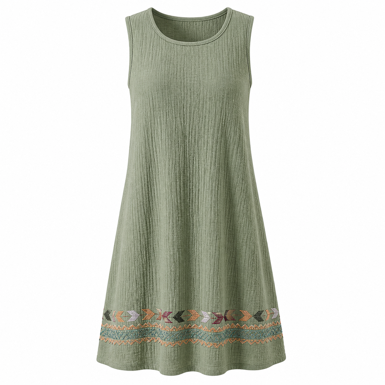 🔥CLEARANCE SALE🔥 Embroidered Hem Sleeveless Dress