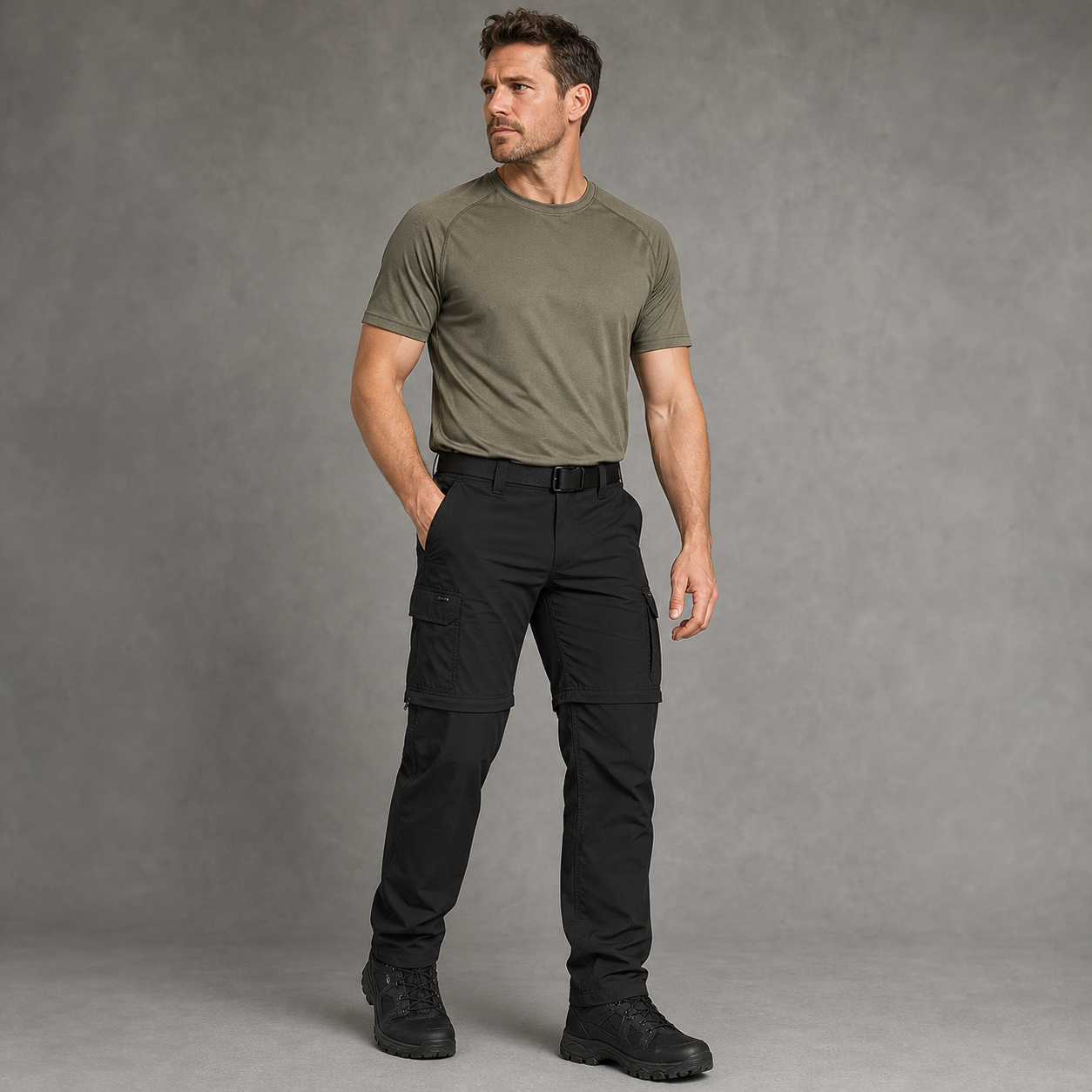 Black men's convertible hiking pants