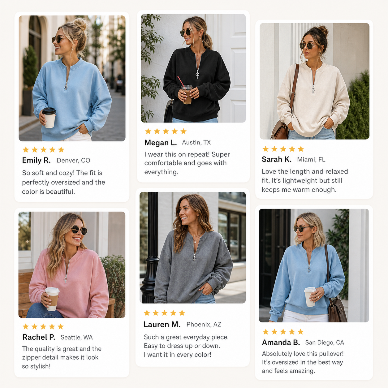 Customer review waterfall women's oversized half zip pullover