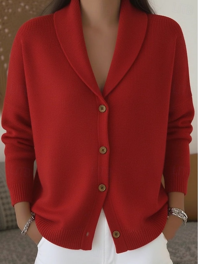Women's Sweater Cardigan Sweater Cardigan Elegant Vintage Daily V Neck Buttons Long Sleeve Long Tops