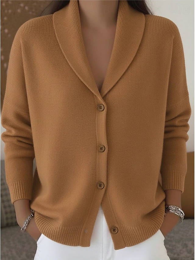 Women's Sweater Cardigan Sweater Cardigan Elegant Vintage Daily V Neck Buttons Long Sleeve Long Tops