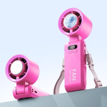 Handheld Portable Turbo Fan with Ice Cooler, Speed (1-199) Rechargeable Personal Fan[20000 RPM] Small Pocket Fans for Travel/Outdoor/Home/Office
