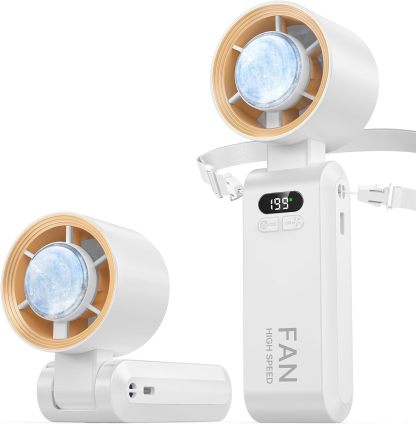 Handheld Portable Turbo Fan with Ice Cooler, Speed (1-199) Rechargeable Personal Fan[20000 RPM] Small Pocket Fans for Travel/Outdoor/Home/Office