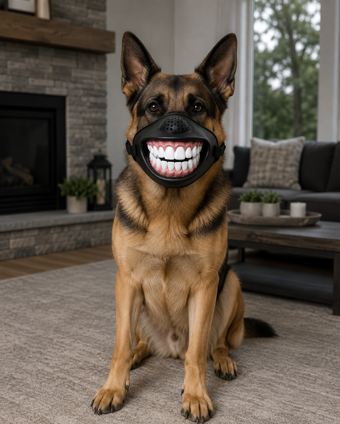 DoggySmile™ Funny Dog Muzzle – Make Your Pup Smile!