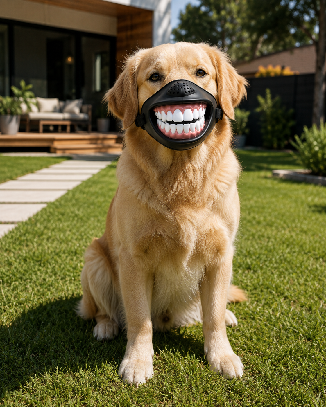 DoggySmile™ Funny Dog Muzzle – Make Your Pup Smile!