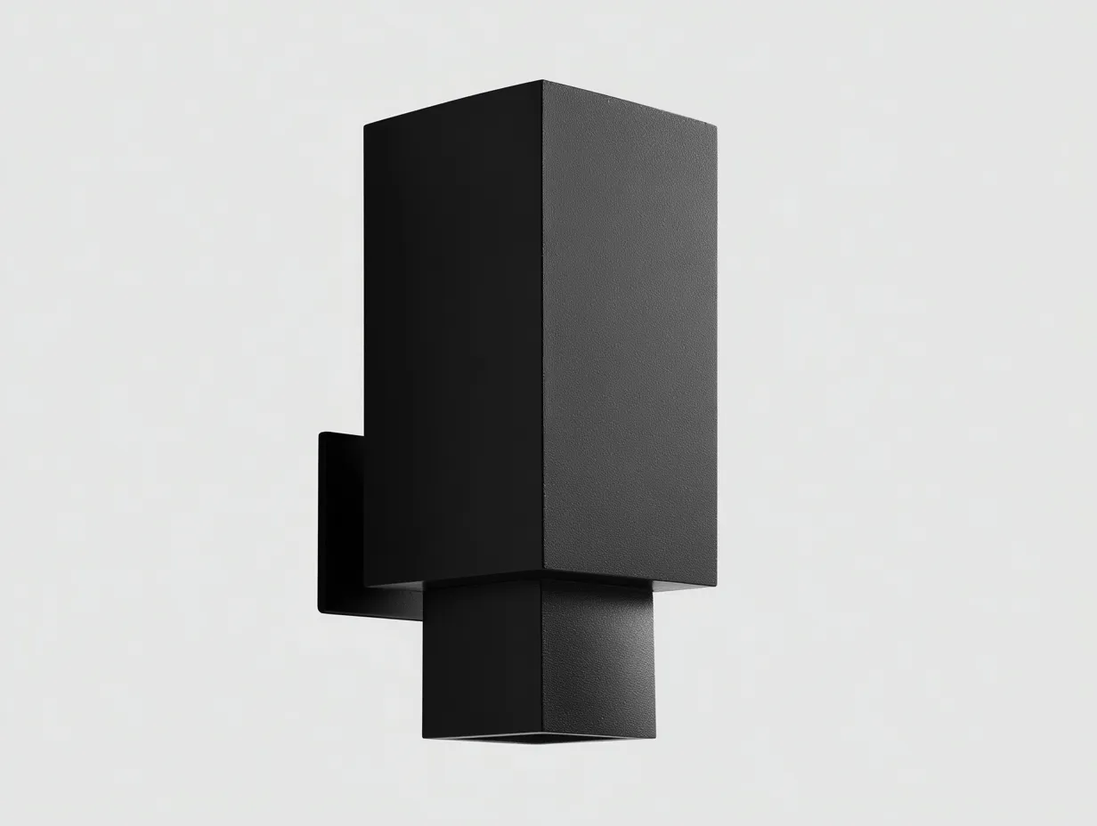 Applique da parete per esterni in metallo 30 x 14 x 12 cm - nero grafite - volume rettangolare con struttura geometrica compatta