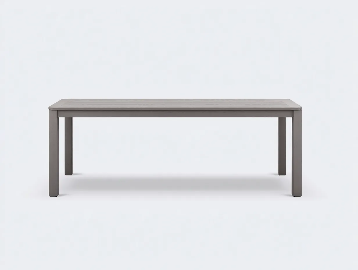 Tavolo da pranzo rettangolare da esterno in legno 185 x 85 x 75 cm grigio sabbia - per giardino e terrazza - stile contemporaneo lineare