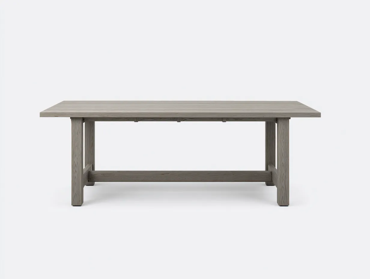 Tavolo da pranzo in legno 185 x 90 x 75 cm grigio naturale - per esterni - stile moderno essenziale