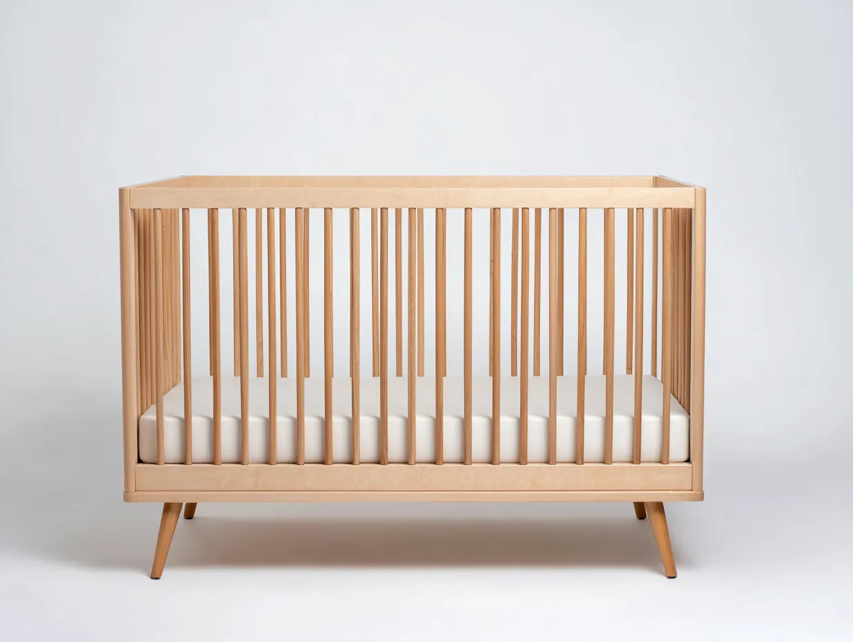 Cuna nórdica para bebé 122x63x89 cm - madera clara - diseño limpio y actual
