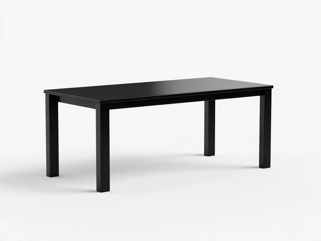 Mesa de comedor rectangular funcional de madera 170x90x75 cm - negro ébano - para comedor y cocina diaria - estilo moderno versátil-Sicornanest