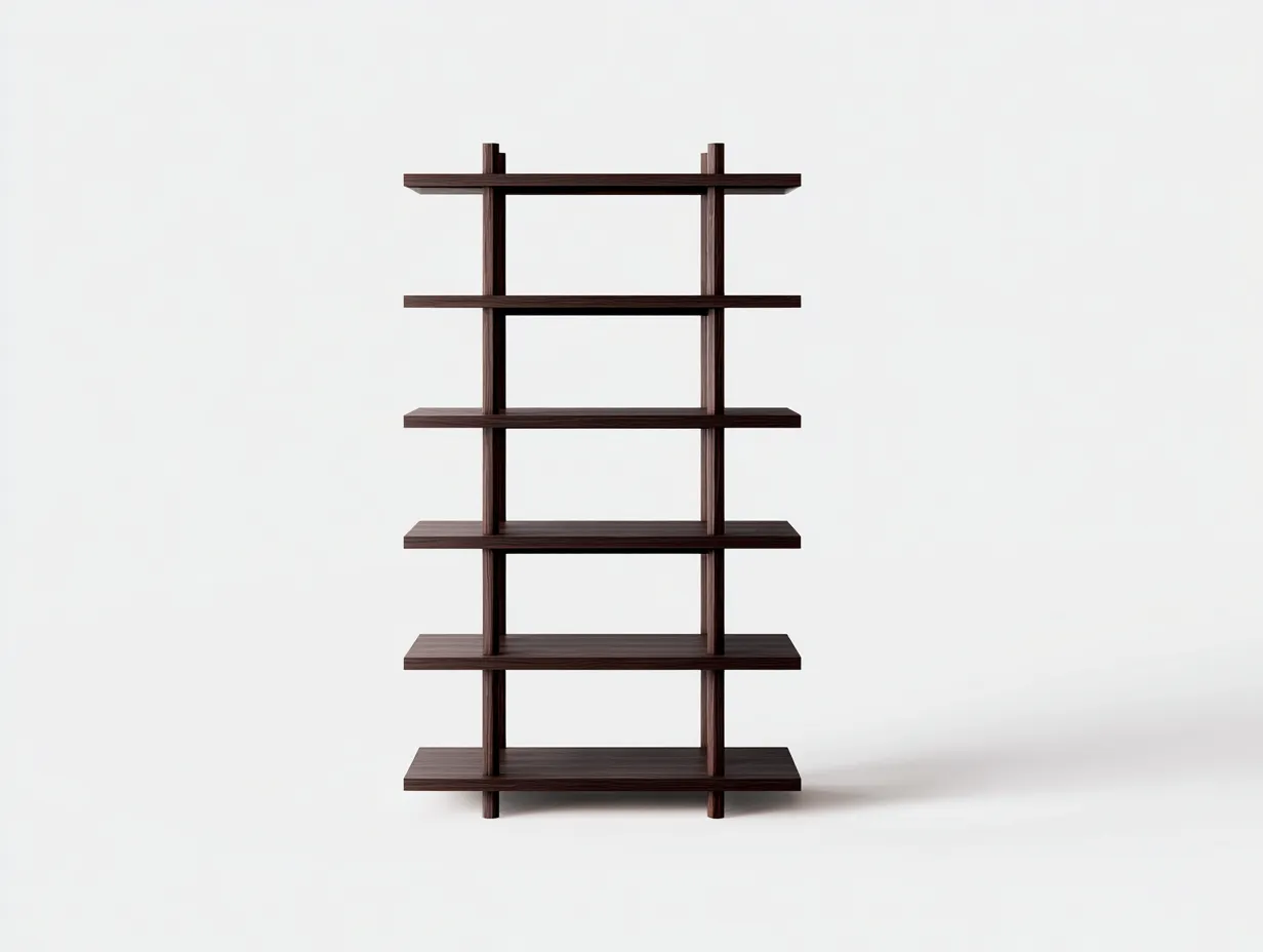 Estanterías abiertas 90x32x185 cm - madera oscura - diseño vertical contemporáneo