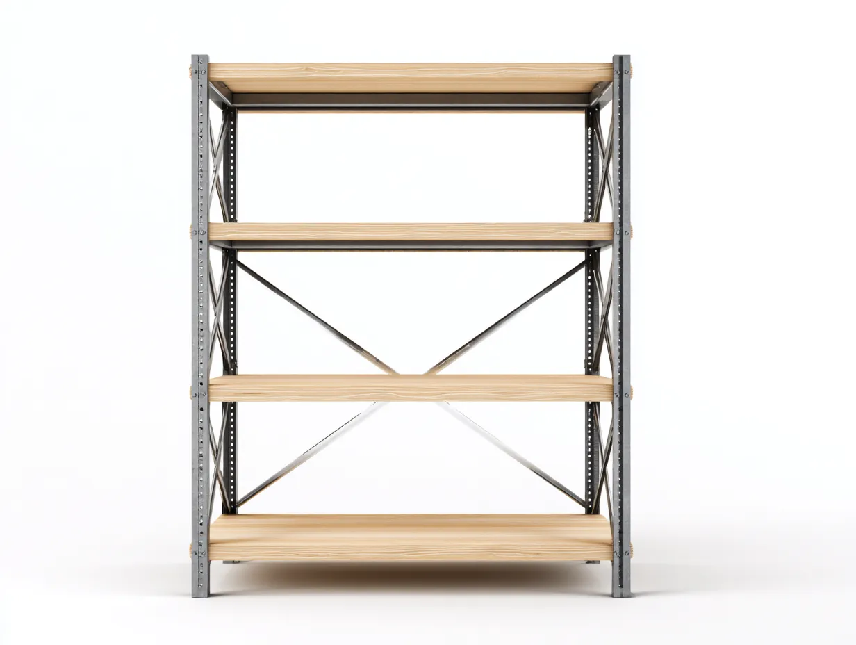 Estanterías modulares 120x40x160 cm - gris y madera - diseño industrial abierto