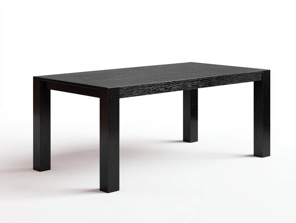 Mesa de comedor rectangular minimalista de madera 190x90x75 cm - negro satinado - para comedor y cocina abierta - estilo moderno esencial-Sicornanest
