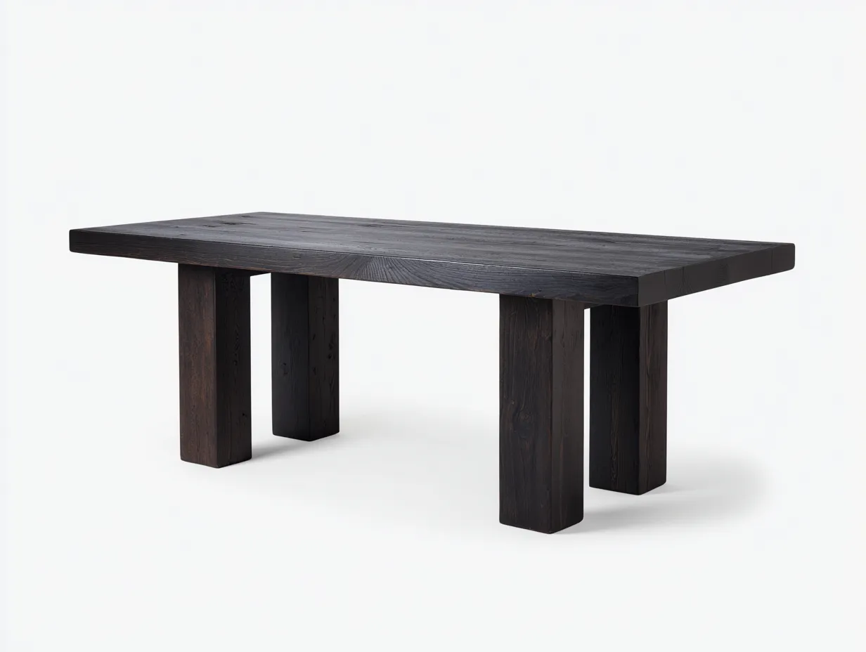 Mesa de comedor 180x90x75 cm - marrón oscuro - mesa rectangular de madera de estilo sobrio para comedor contemporáneo-Sicornanest