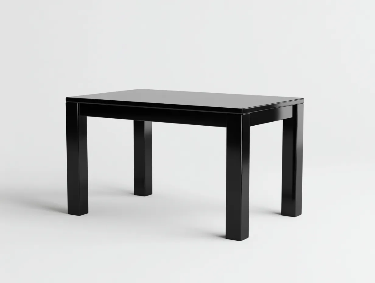 Mesa de comedor 140x80x75 cm - negro - mesa rectangular de líneas limpias para cocina y comedor moderno-Sicornanest