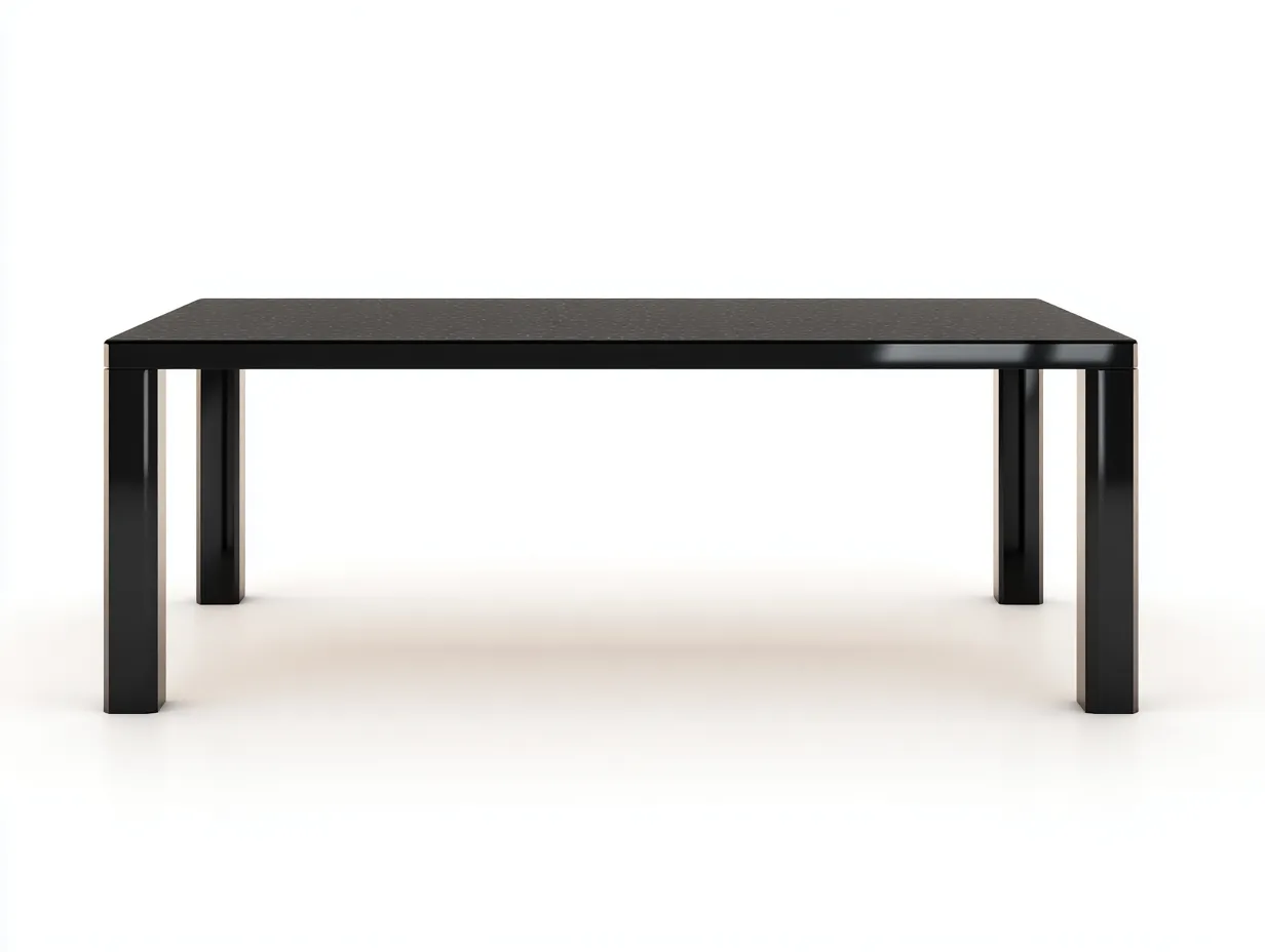 Mesa de comedor rectangular compacta de madera 160x85x75 cm - negro grafito - para comedor y cocina moderna - estilo lineal contemporáneo-Sicornanest