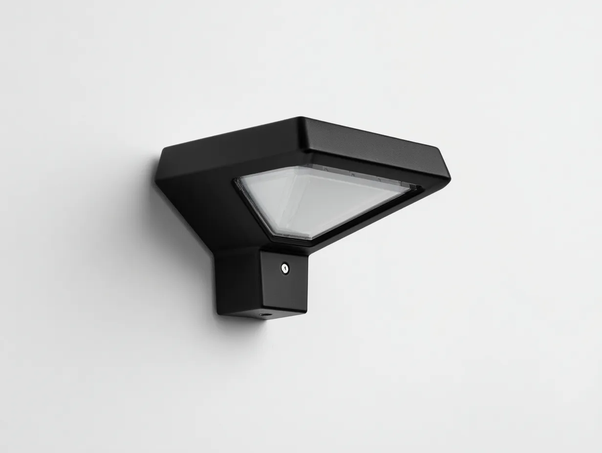 Aplique de pared exterior LED angular 22x18x14 cm - negro mate y blanco - para fachada y entrada - estilo contemporáneo geométrico