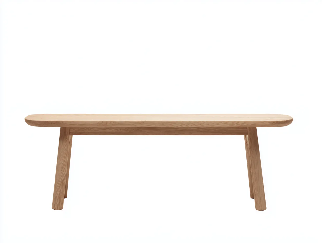 Banco de jardín 170x40x45 cm - madera maciza de líneas curvas - color roble claro - diseño orgánico para exterior
