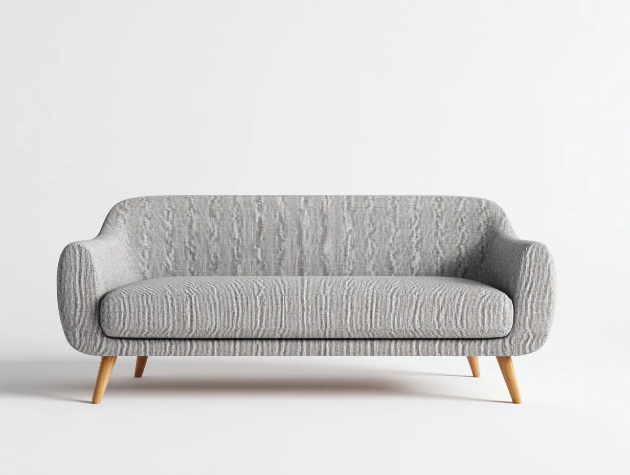 Sofá de 2 plazas tapizado en tela 166 x 82 x 79 cm - gris claro - estilo nórdico para salón