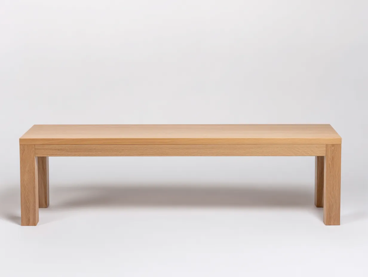 Banco de jardín 180x38x45 cm - madera maciza de estilo minimalista - color roble claro - diseño recto para exterior