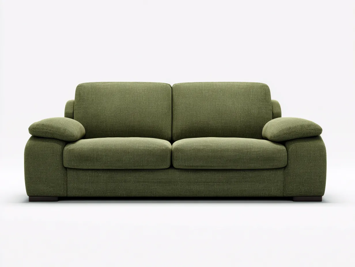 Sofá de 2 plazas tapizado en tela 182 x 92 x 86 cm - verde oliva - diseño contemporáneo para salón