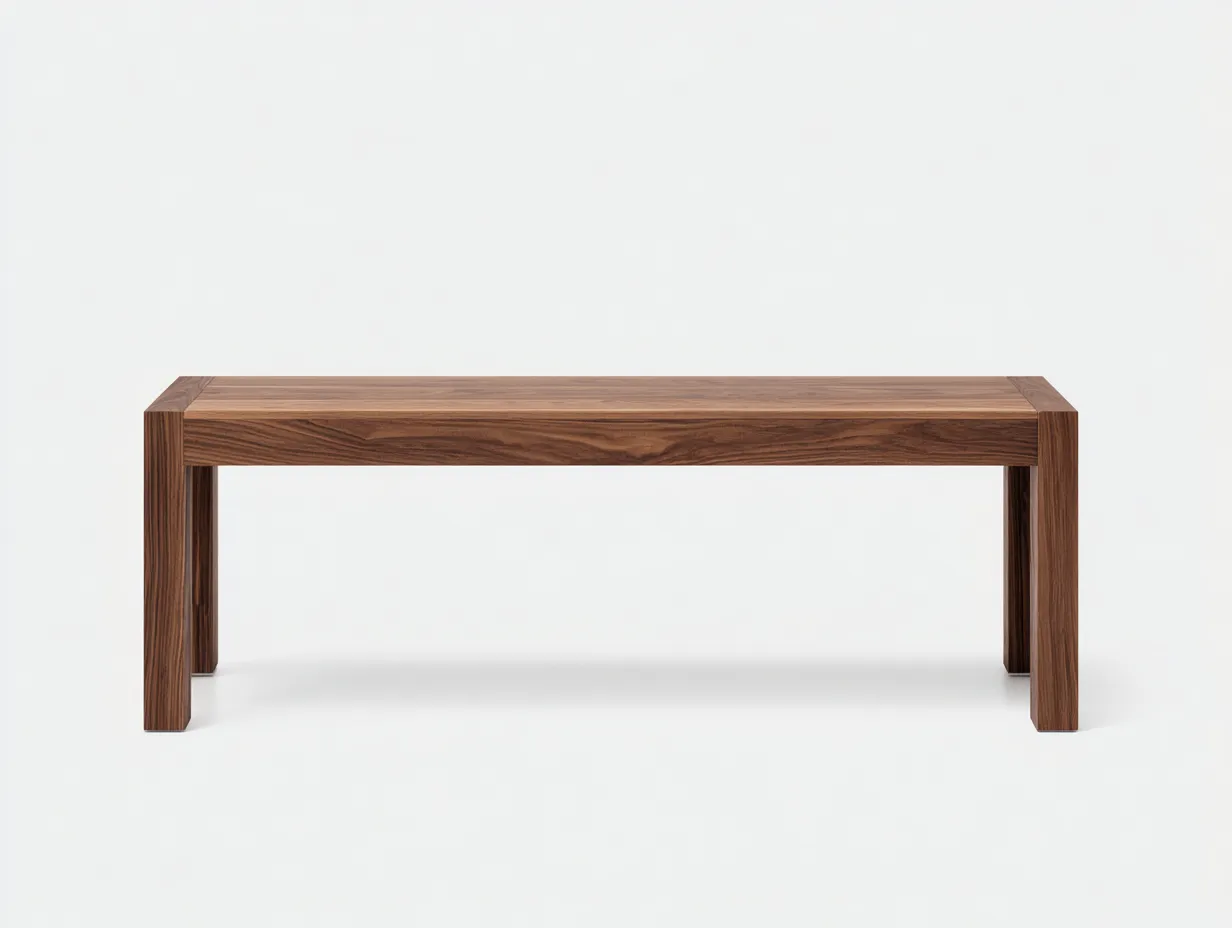 Banco de madera para exterior 160x40x46 cm - nogal - estilo minimalista para jardín y terraza
