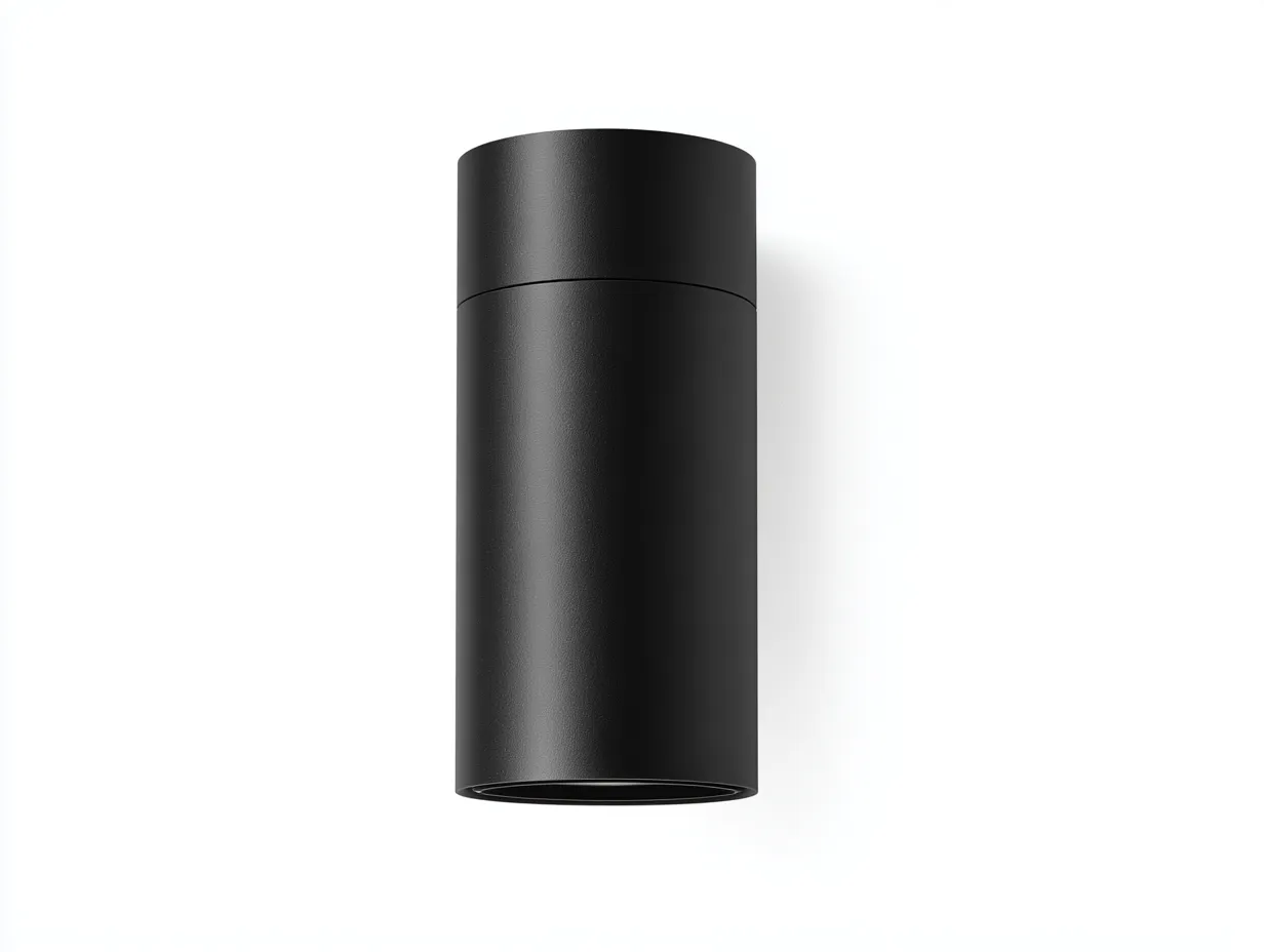 Aplique de pared exterior cilíndrico de aluminio 9x11x24 cm - negro grafito - para fachada y entrada - estilo minimalista arquitectónico