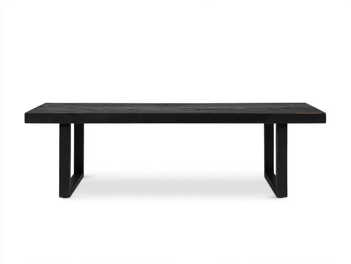 Banco de jardín 165x38x45 cm - negro - diseño lineal para exterior contemporáneo