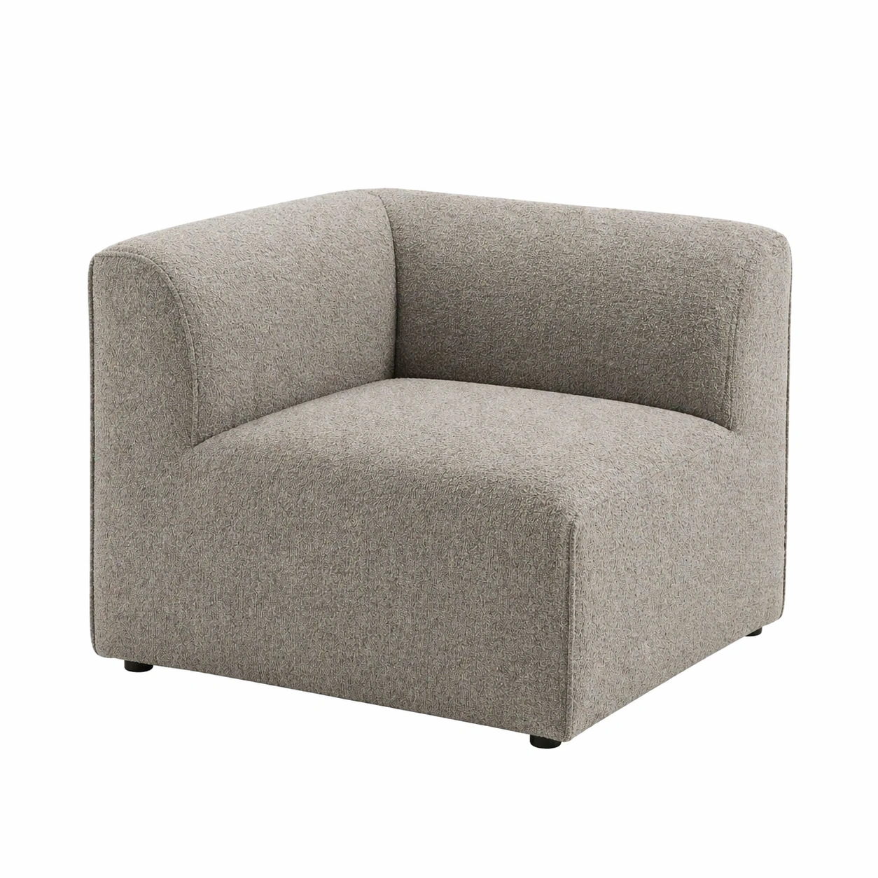 Módulo de sofá esquinero moderno tapizado en tela beige con dise?o compacto-domviax