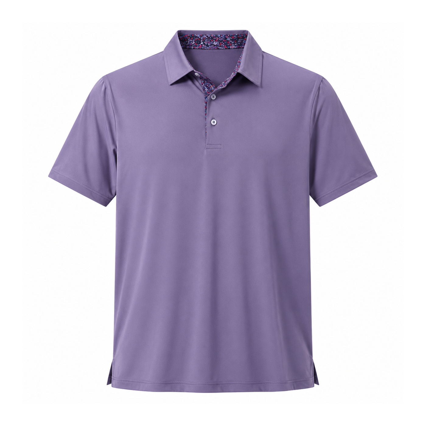Purple men's short sleeve performance polo shirt