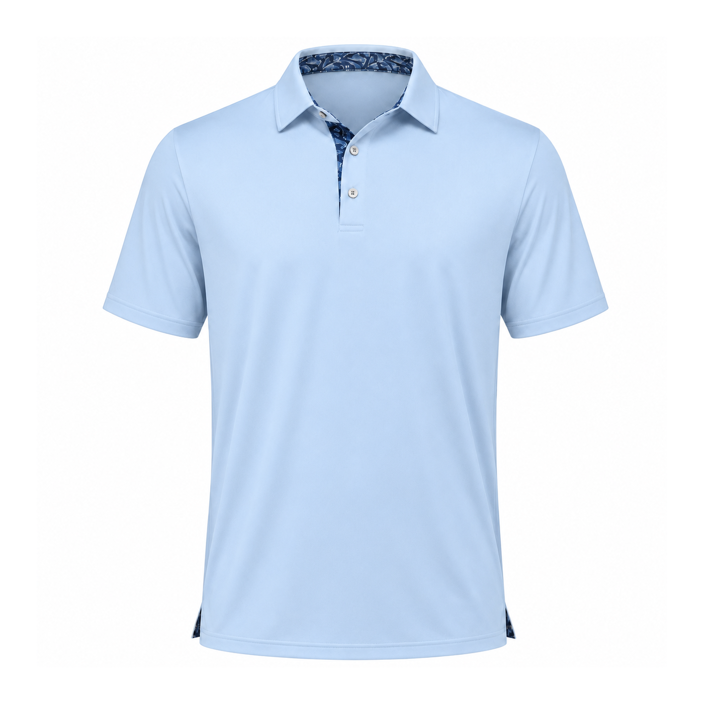 Light blue men's short sleeve performance polo shirt