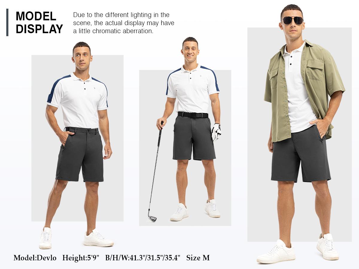GOPUNE Men's Fashion 【Plus Size,32-52】 9'' Golf Work Shorts Stretch Waistband Quick-Dry Fit Hiking Casual Business Dress Athletic Mens  Lightweight Pants 3 Pockets #LGBT #swimweek #outdoorfun #fathersdaygift