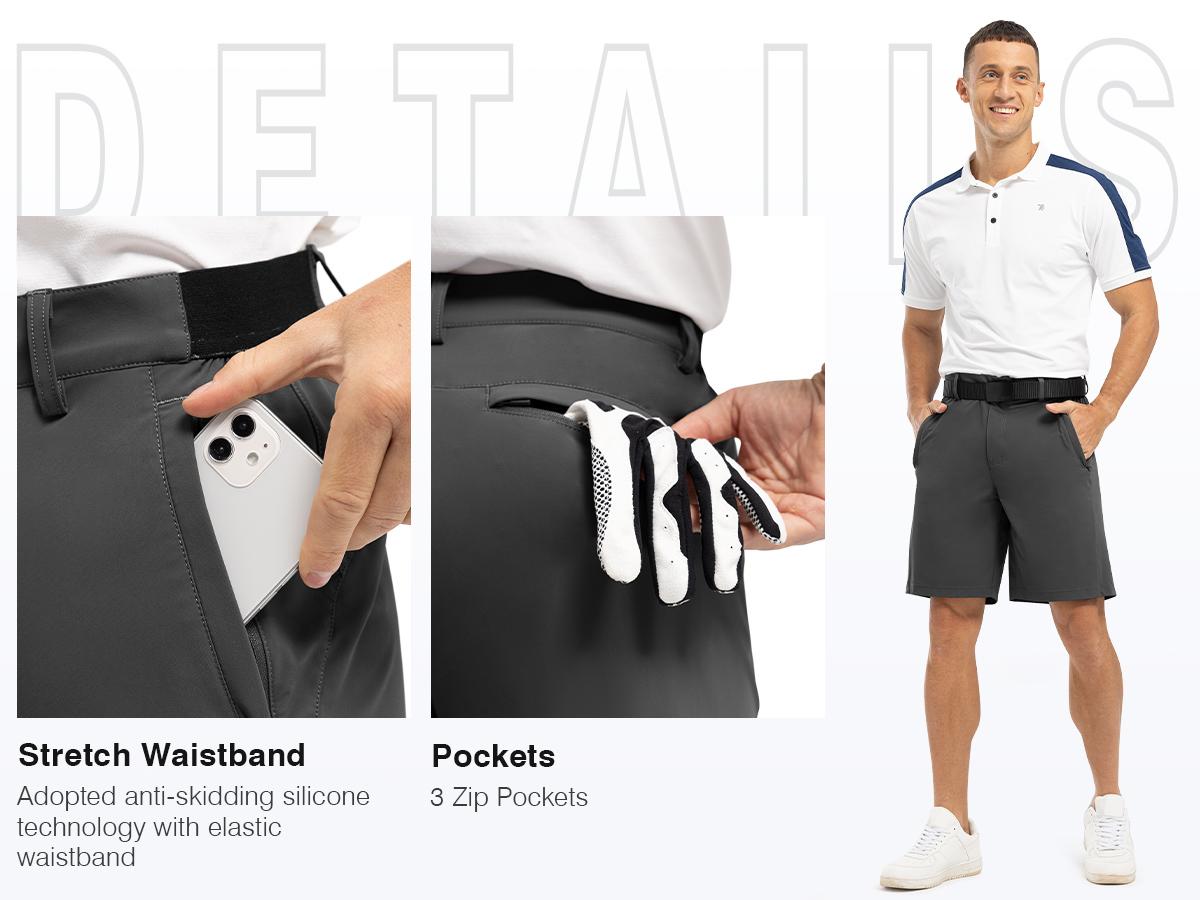 GOPUNE Men's Fashion 【Plus Size,32-52】 9'' Golf Work Shorts Stretch Waistband Quick-Dry Fit Hiking Casual Business Dress Athletic Mens  Lightweight Pants 3 Pockets #LGBT #swimweek #outdoorfun #fathersdaygift