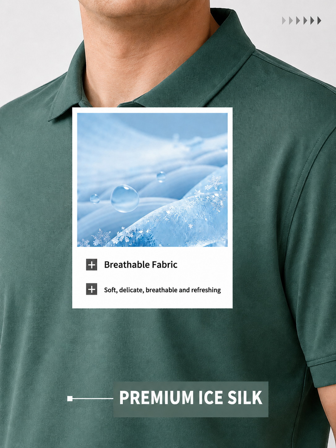 Men’s Ice Silk Polo Shirt – Breathable Quick-Dry Stretch Short Sleeve Polo