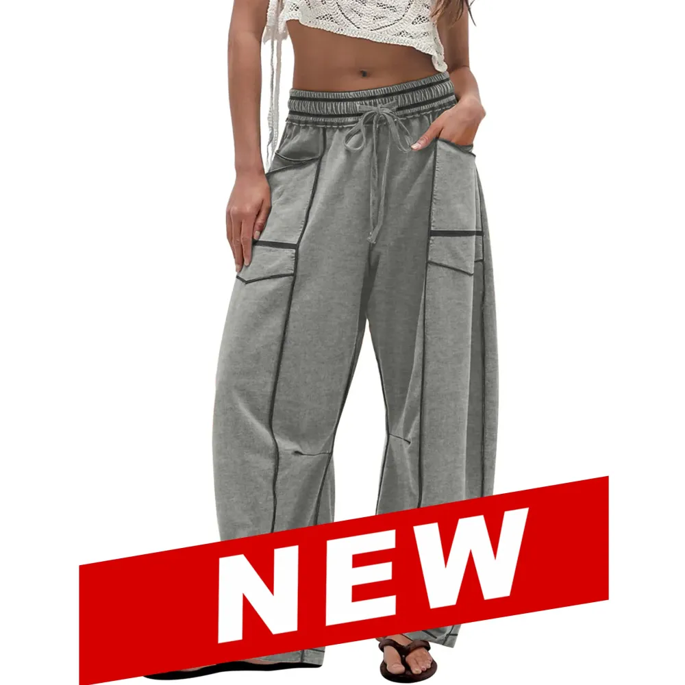 Minimalist Wide Leg Drawstring Pants