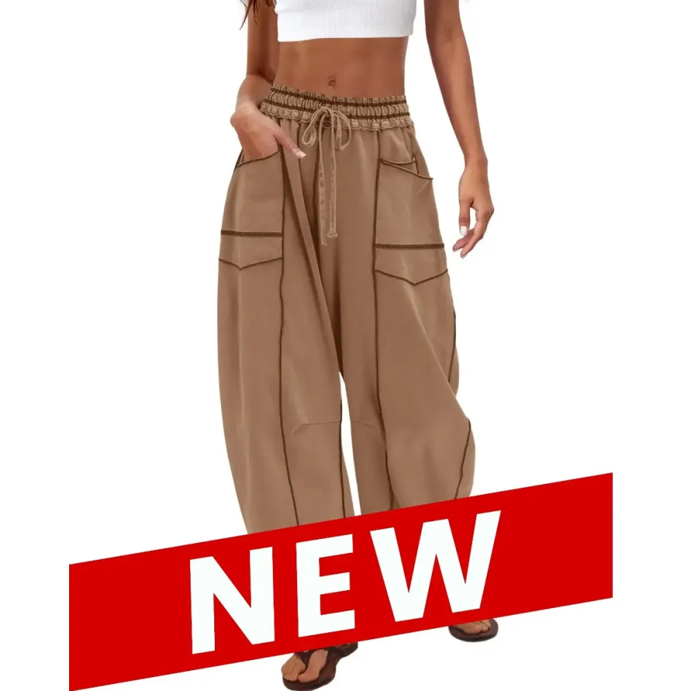 Minimalist Wide Leg Drawstring Pants