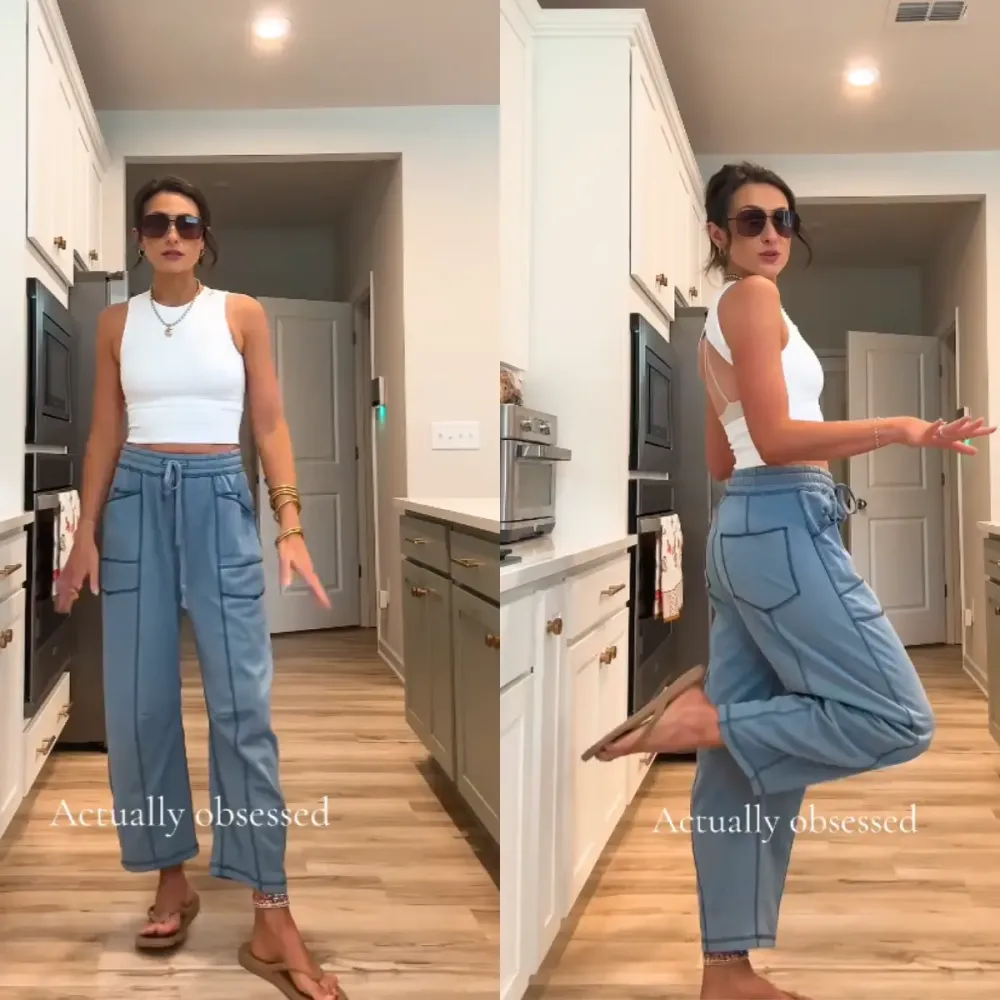 Minimalist Wide Leg Drawstring Pants
