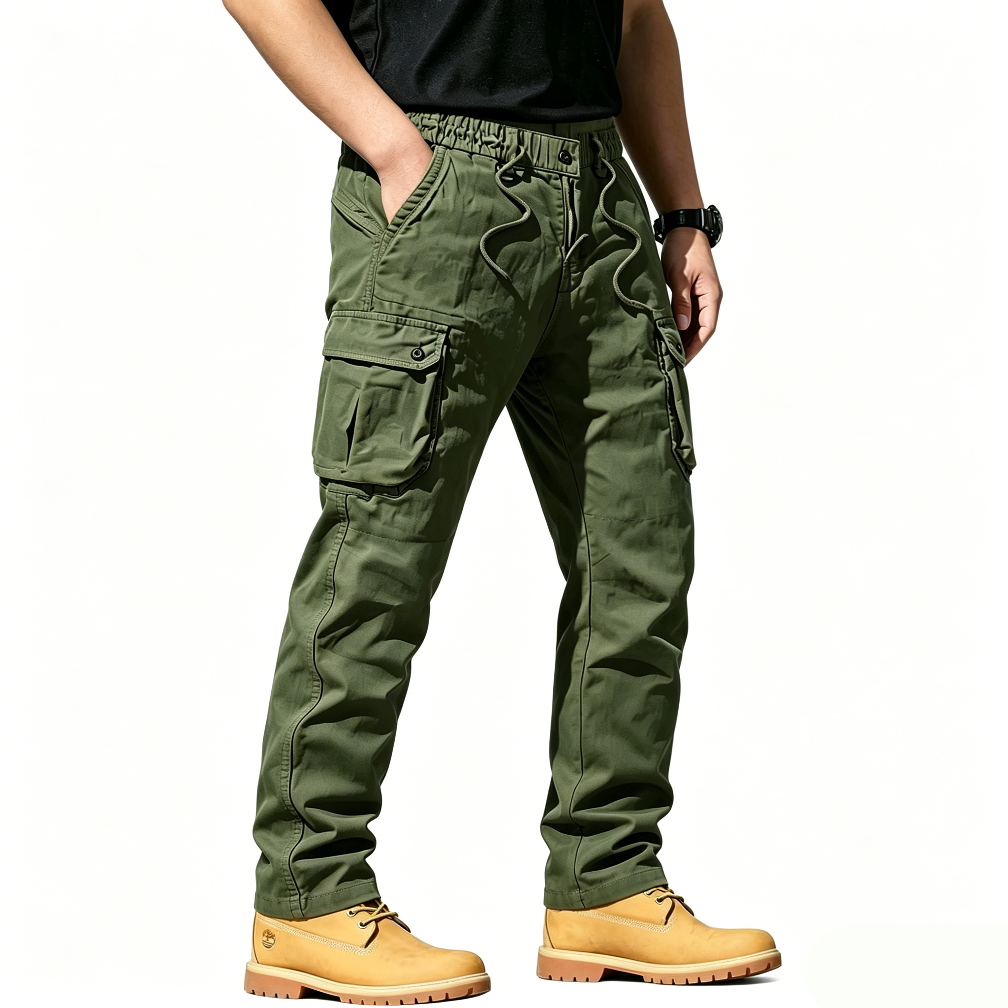 Washed Vintage Loose Tapered Work Pants - Classic Fit, Versatile for Work & Casual, Unique Vintage Wash Finish