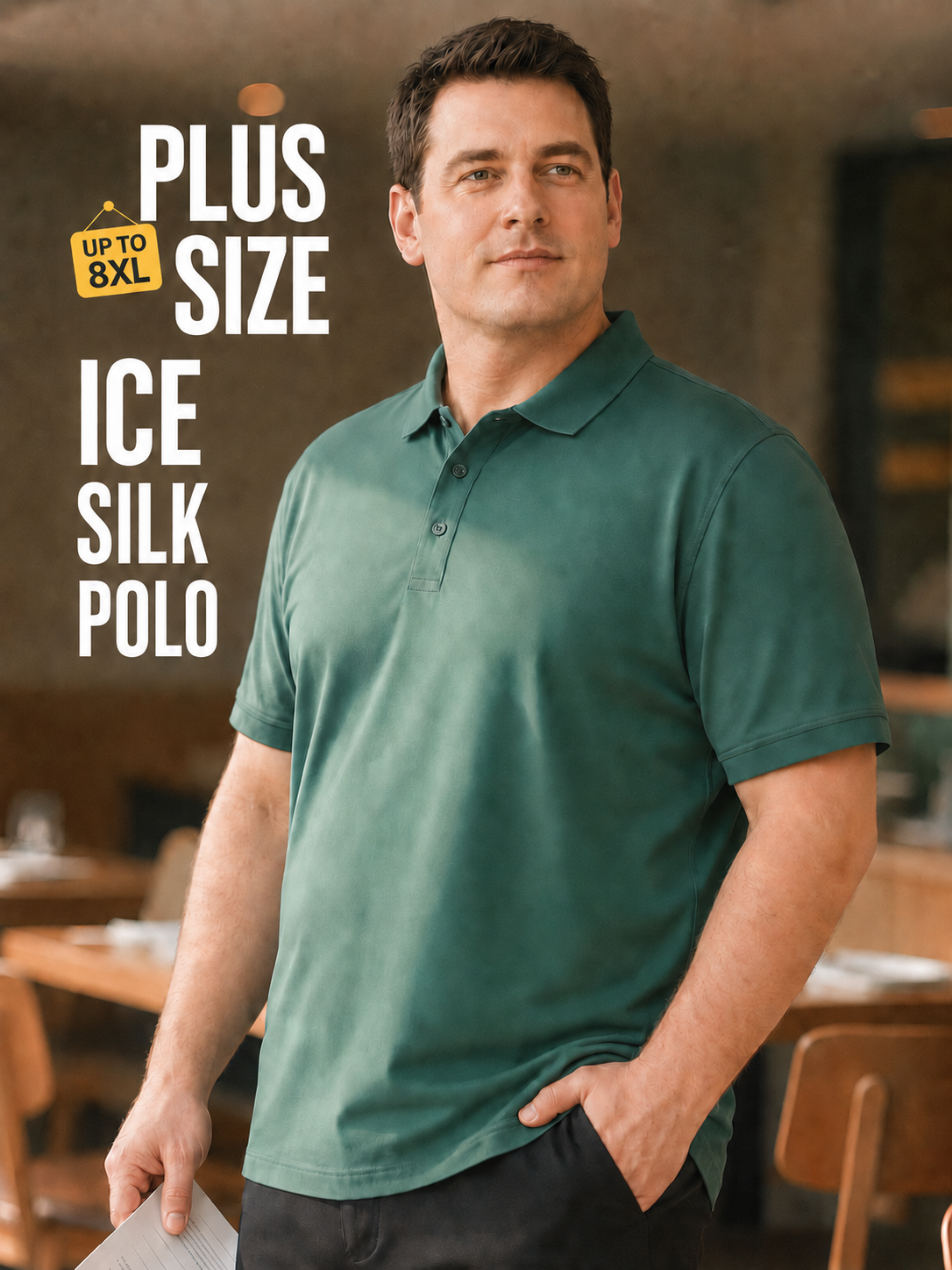 Men’s Ice Silk Polo Shirt – Breathable Quick-Dry Stretch Short Sleeve Polo
