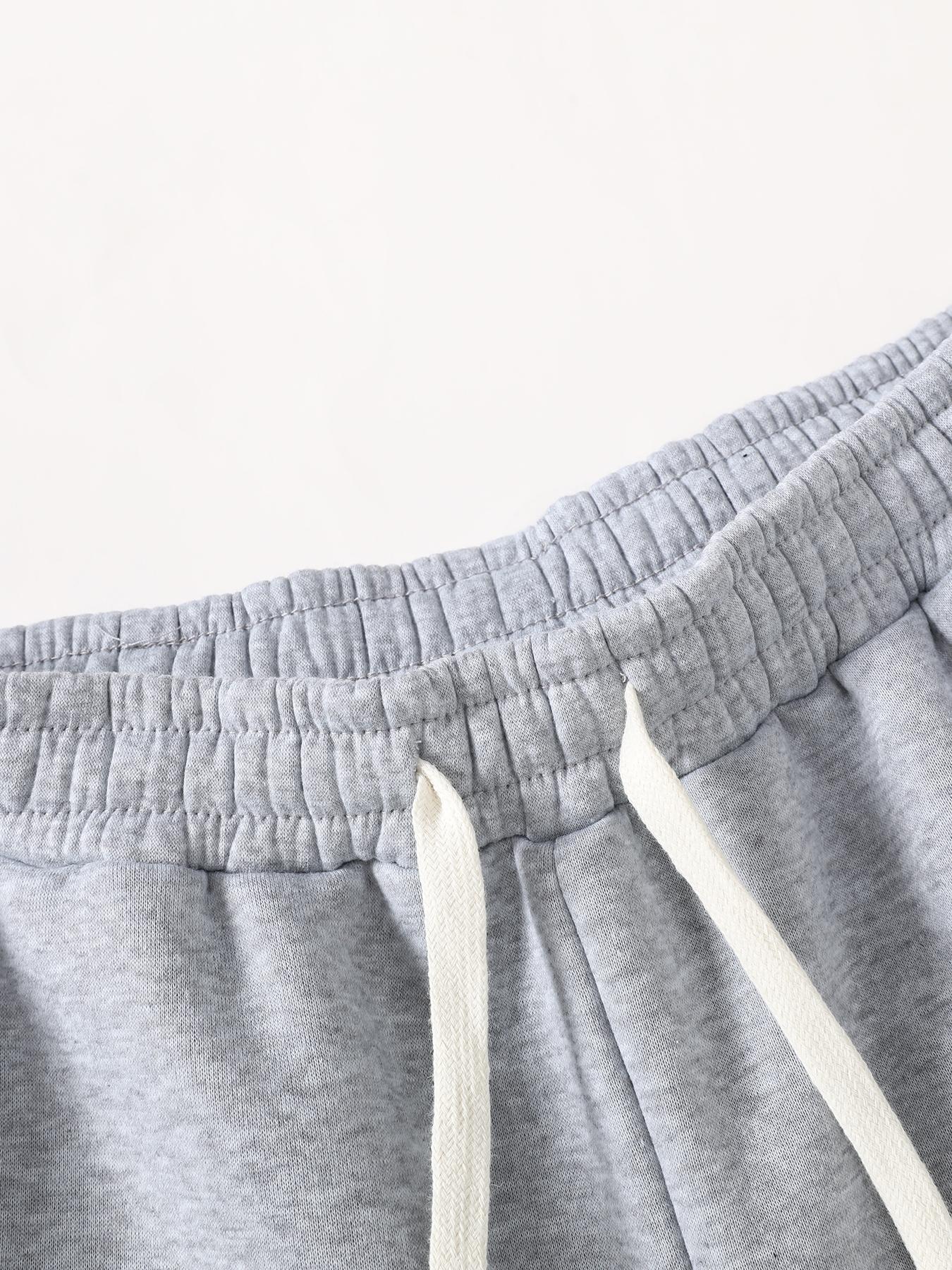 Men's Plain Drawstring Waist Shorts, Basic Sporty Running Shorts for Daily Wear and Exercise, Fitted Style Summer Sports Shorts in Medium-Weight Fabric, Casual Athletic Shorts