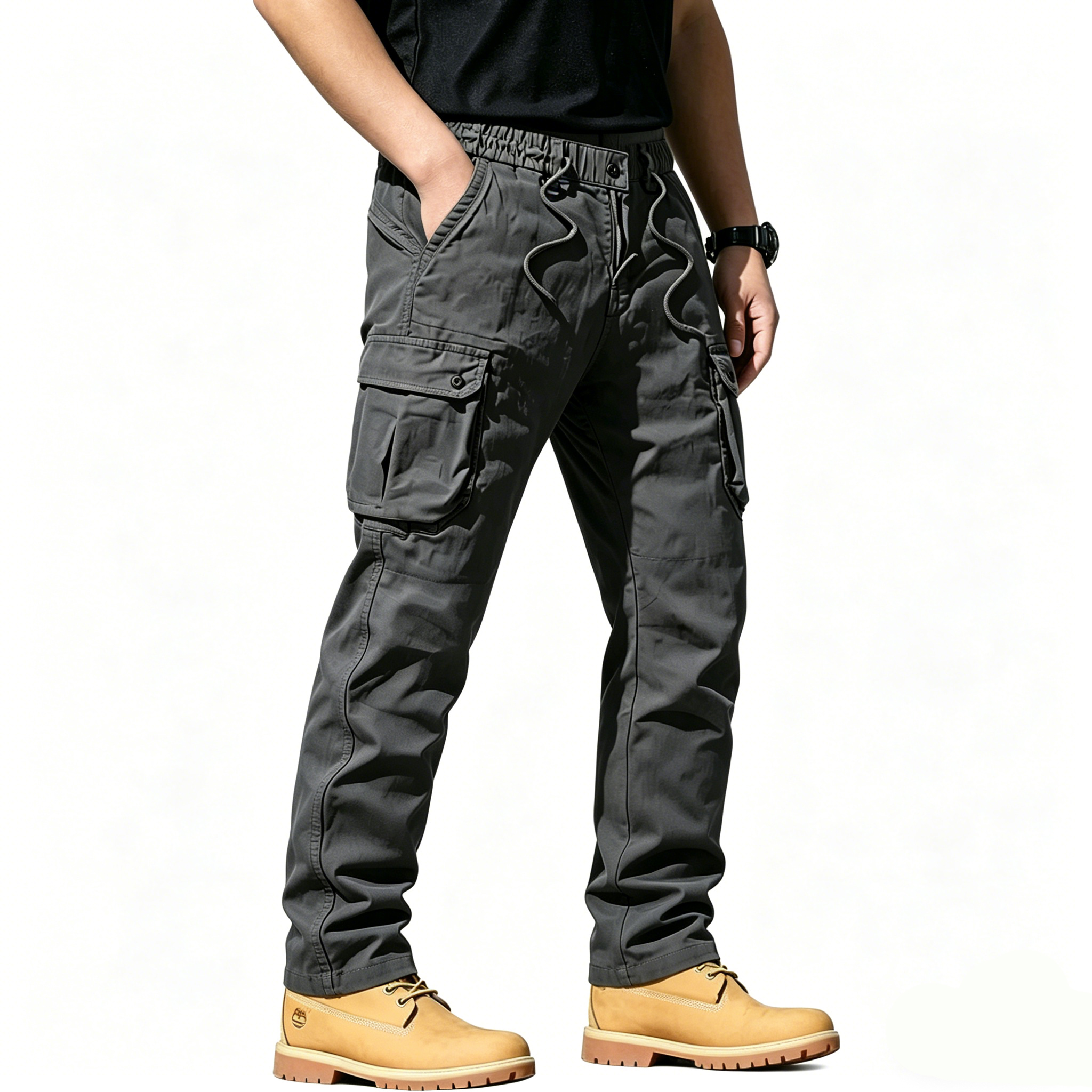 Washed Vintage Loose Tapered Work Pants - Classic Fit, Versatile for Work & Casual, Unique Vintage Wash Finish