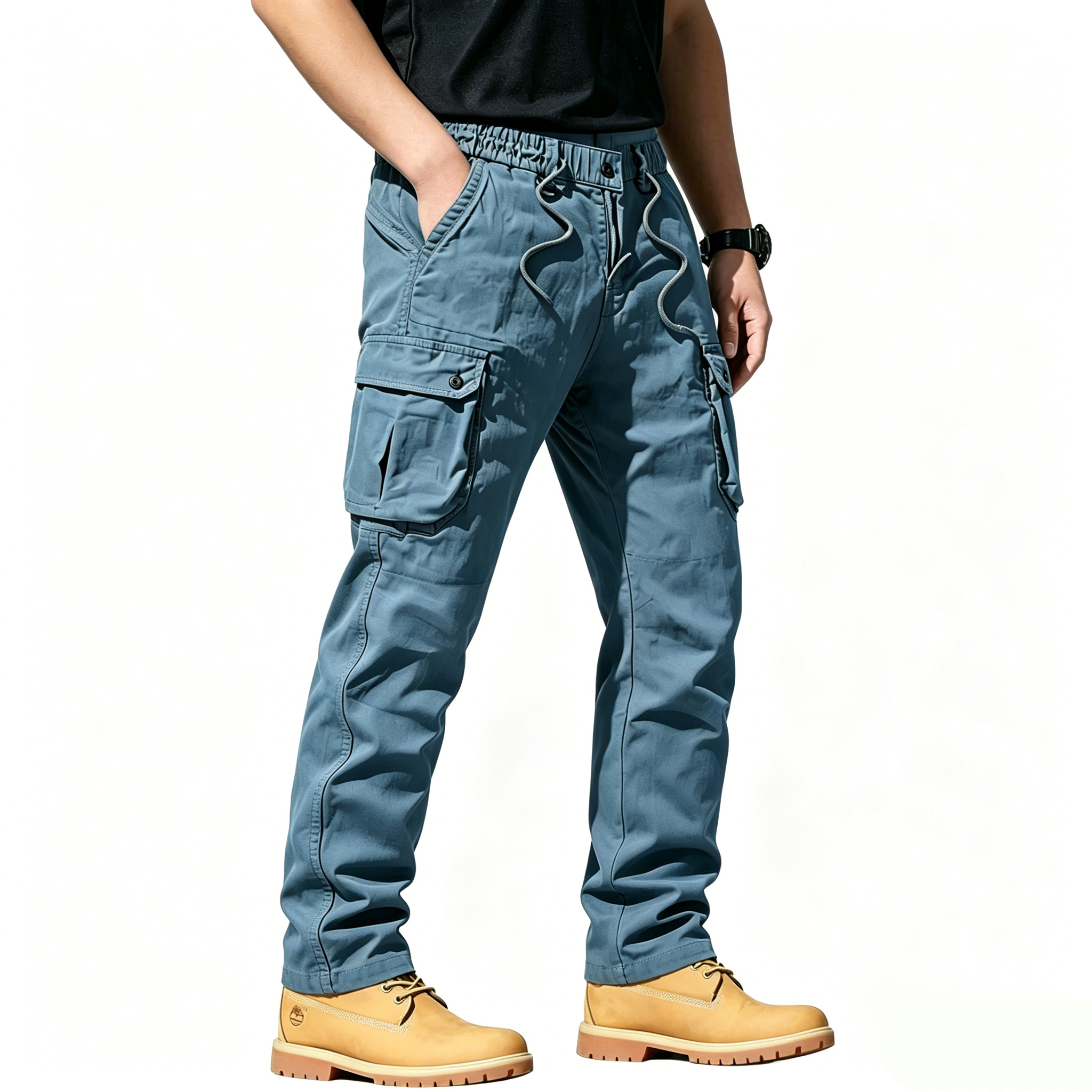 Washed Vintage Loose Tapered Work Pants - Classic Fit, Versatile for Work & Casual, Unique Vintage Wash Finish