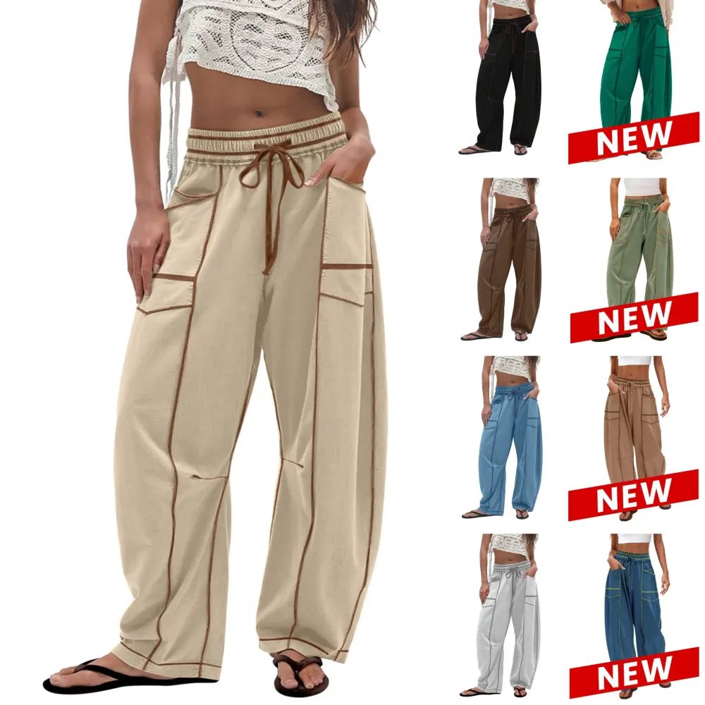 Minimalist Wide Leg Drawstring Pants