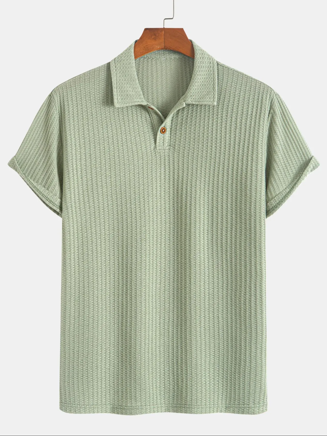 Men's Jacquard Knit Polo Shirt - Casual Summer Fit