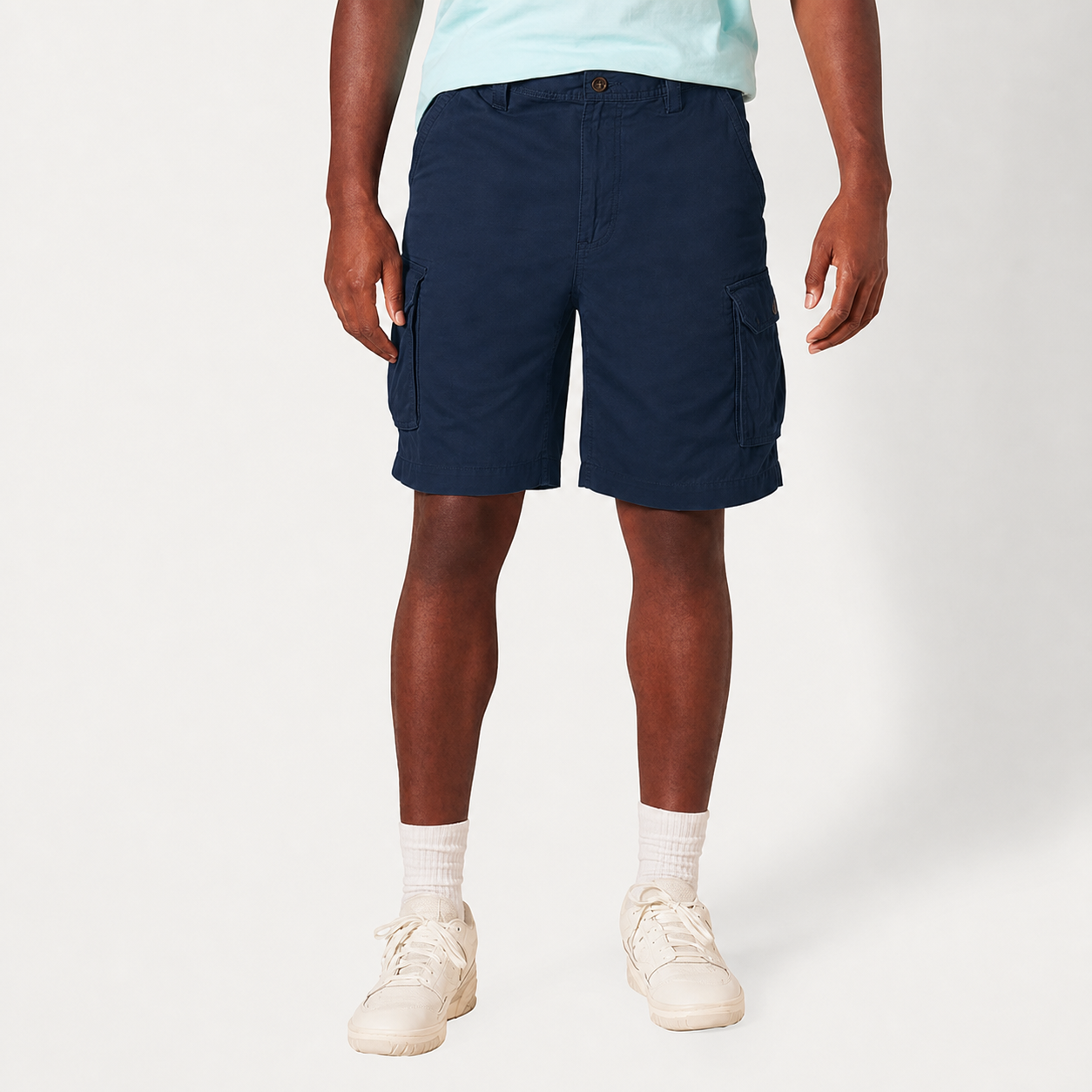 Deep Navy front view men's cargo shorts